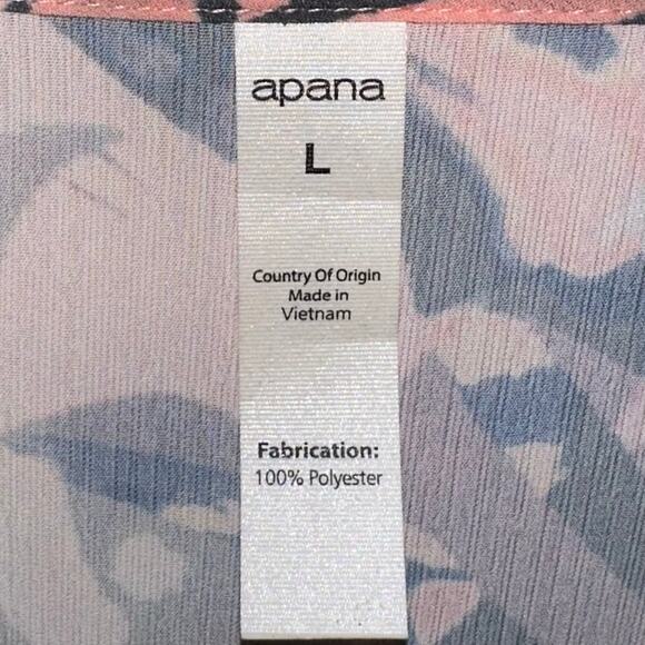 NWT Apana Tropical Miami Nights Pink Orange Palm Frond Cover Up Jumpsuit Size L - Picture 2 of 14